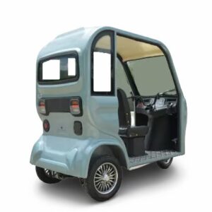 Side View Pushpak 7000 Semi Enclosed mobility Scooter 2022 Version Light Blue