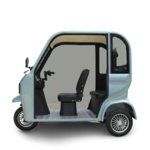 Side View Pushpak 7000 Semi Enclosed mobility Scooter 2022 Version Light Blue