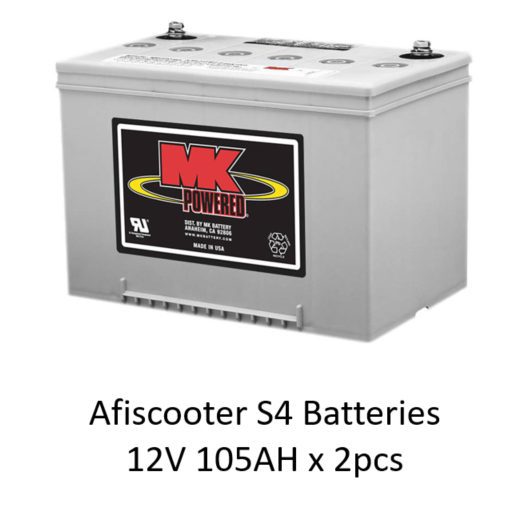 Afiscooter S4 batteries with 12V and 105AH capacity