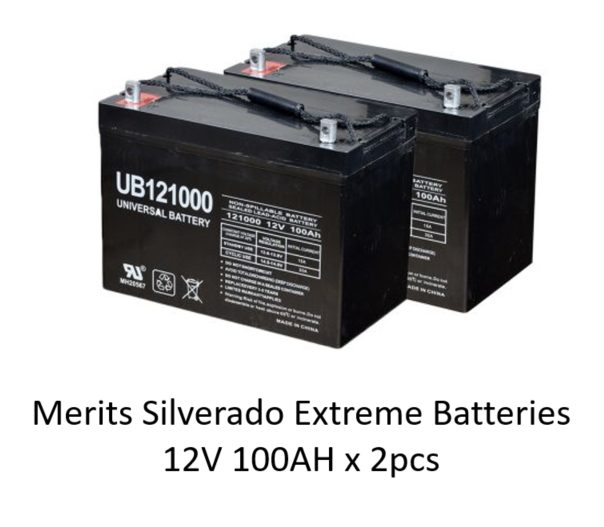 Merits Silverado Extreme batteries with 12V and 100AH capacity