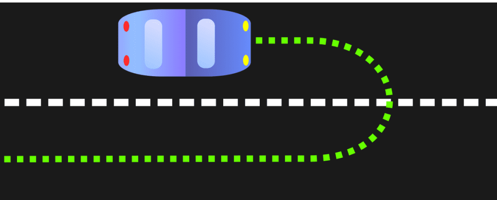 Illustration of the minimum space required for a mobility device to turn