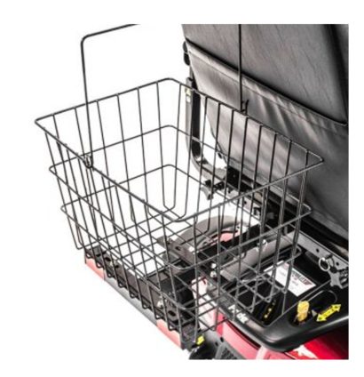 Mobility scooter rear basket for storage