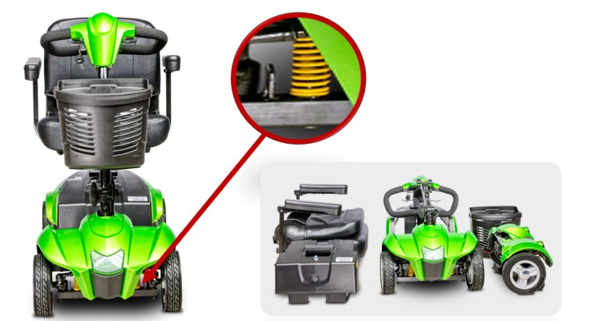 EV Rider CityCruzer folding mobility scooter suspension