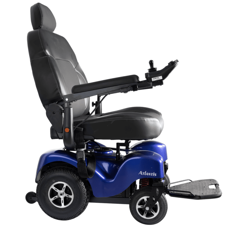 Right side view of the Merits Atlantis bariatric power wheelchair