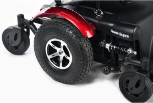 Merits Health P327 Vision Super Power Wheelchair Low Red For Sale