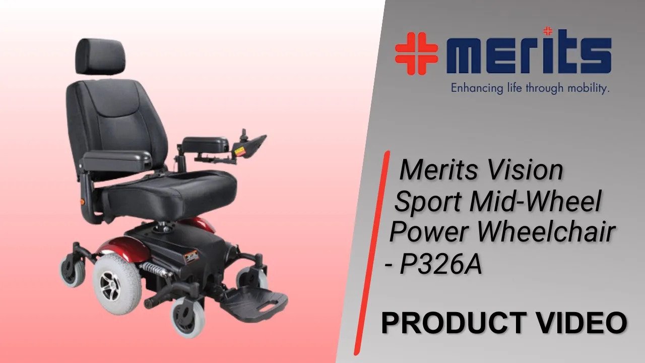 Merits Vision Sport Mid-Wheel Drive Power Wheelchair - P326A