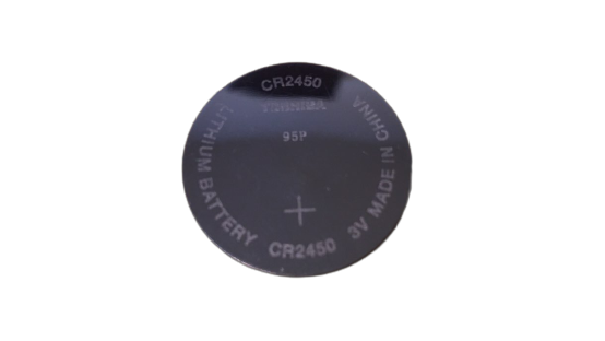 CR2450 coin battery next to the EV Rider TeQno key fob