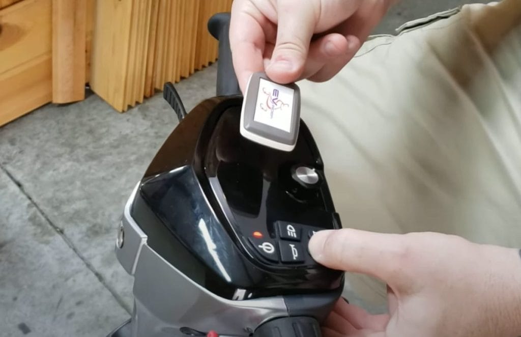 EV Rider TeQno headlight turned on to indicate pairing mode
