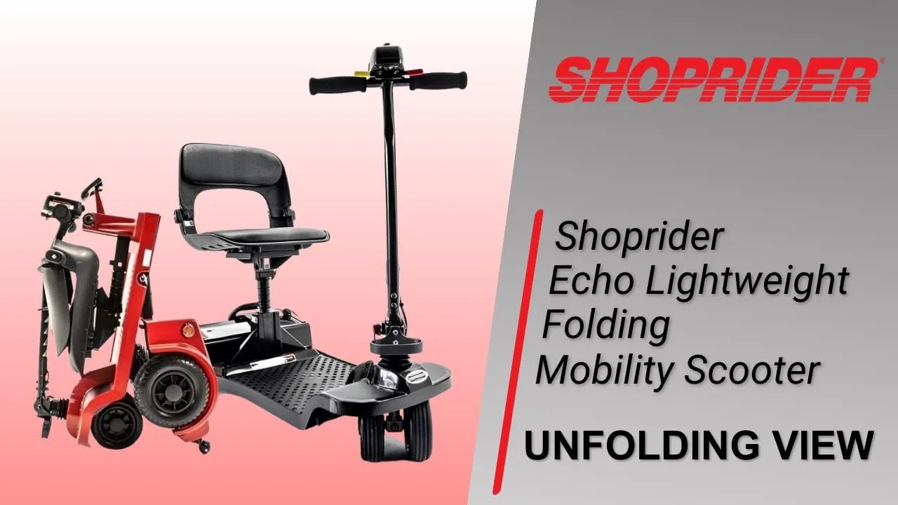 Shoprider Echo Folding Lightweight Folding Mobility Scooter - FS777 Unfolding View