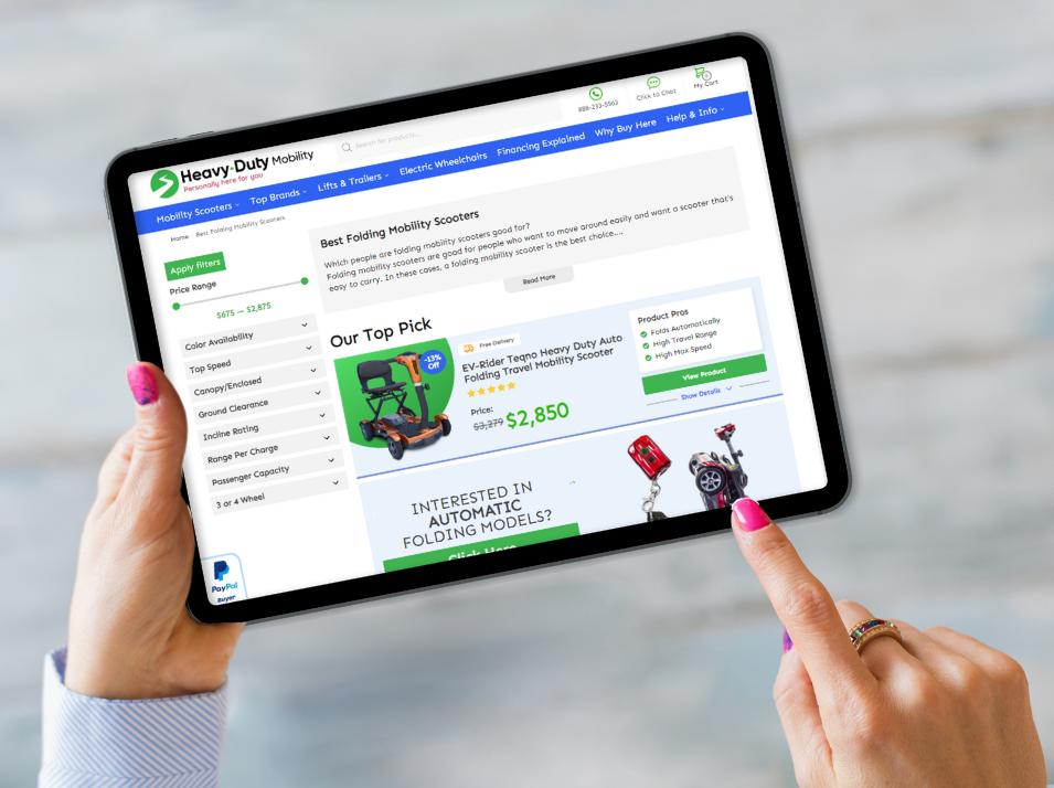 Shopping online for folding mobility scooters