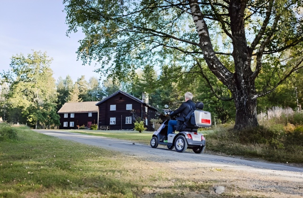 Afiscooter on a hilly road