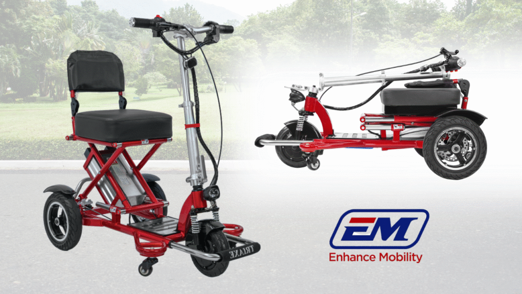 Enhance Mobility Triaxe Sport folding mobility scooter lifestyle image