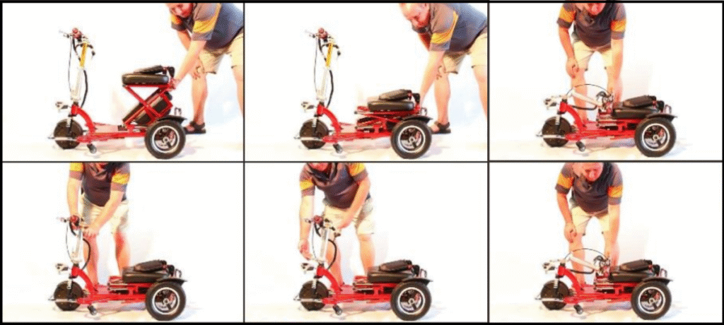 Enhance Mobility Triaxe Sport folding and unfolding steps