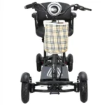 Front view of the Bangeran Dragon Mobile EX scooter showing the headlight, handlebars, and storage bag.