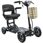 Matte Sky Blue Bangeran Dragon Mobile EX features a comfortable seat with armrests, a sleek design, and a convenient storage bag. Perfect for easy riding with a stylish and practical build.