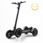 Gray MIA SPYQE 2x4 electric scooter with patented design and four wheel stability built for powerful city riding.