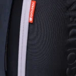 detailed view of the backrest with the Golden logo tag stitched on the fabric of the Golden Ally Pro GP304.