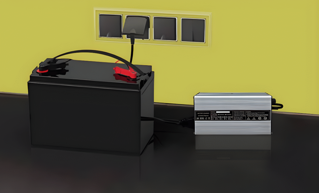 Charging a mobility scooter lithium battery