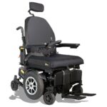 Merits Avid Ultra power wheelchair with rehab seat in charcoal gray studio profile