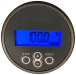Onboard battery monitor showing state of charge on the AC Vector cart