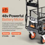 SuperHandy Electric Utility Wagon Pro - 48V 4Ah Li-Ion Battery, 660Lb Max Weight view 4