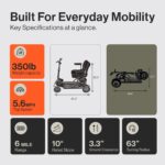 SuperHandy Explorer Prime 4-Wheel Mobility Scooter, Foldable All-Terrain Power Chair with Dual 48V Batteries and Aluminum Frame view 2