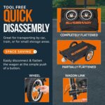 SuperHandy Foldable Wagon - Lightweight, 155 lbs Capacity, Tool-Free Assembly, Compatible with SuperHandy/G Mobility Scooters view 8