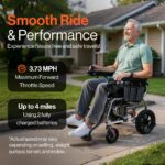 SuperHandy GoRide 2 Plus Electric Wheelchairs – Lightweight, Foldable Power Chairs - 300 Lb Max view 2