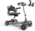 SuperHandy Passport Flex 4 Wheel Power Mobility Scooter – Quick-Disassembly Aluminum Frame, Foldable and Compact, 48V Li-Ion Battery