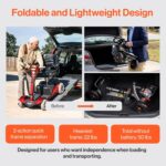 SuperHandy Passport Flex 4 Wheel Power Mobility Scooter – Quick-Disassembly Aluminum Frame, Foldable and Compact, 48V Li-Ion Battery view 2