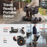 SuperHandy Passport Flex 4 Wheel Power Mobility Scooter – Quick-Disassembly Aluminum Frame, Foldable and Compact, 48V Li-Ion Battery view 3