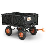 SuperHandy Towable Garden Cart - Quick Dump System, 10" Tires, Connects with Tugger Scooter