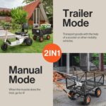 SuperHandy Towable Garden Cart - Quick Dump System, 10" Tires, Connects with Tugger Scooter view 3