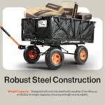 SuperHandy Towable Garden Cart - Quick Dump System, 10" Tires, Connects with Tugger Scooter view 4