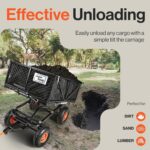 SuperHandy Towable Garden Cart - Quick Dump System, 10" Tires, Connects with Tugger Scooter view 6