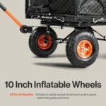 SuperHandy Towable Garden Cart - Quick Dump System, 10" Tires, Connects with Tugger Scooter view 7
